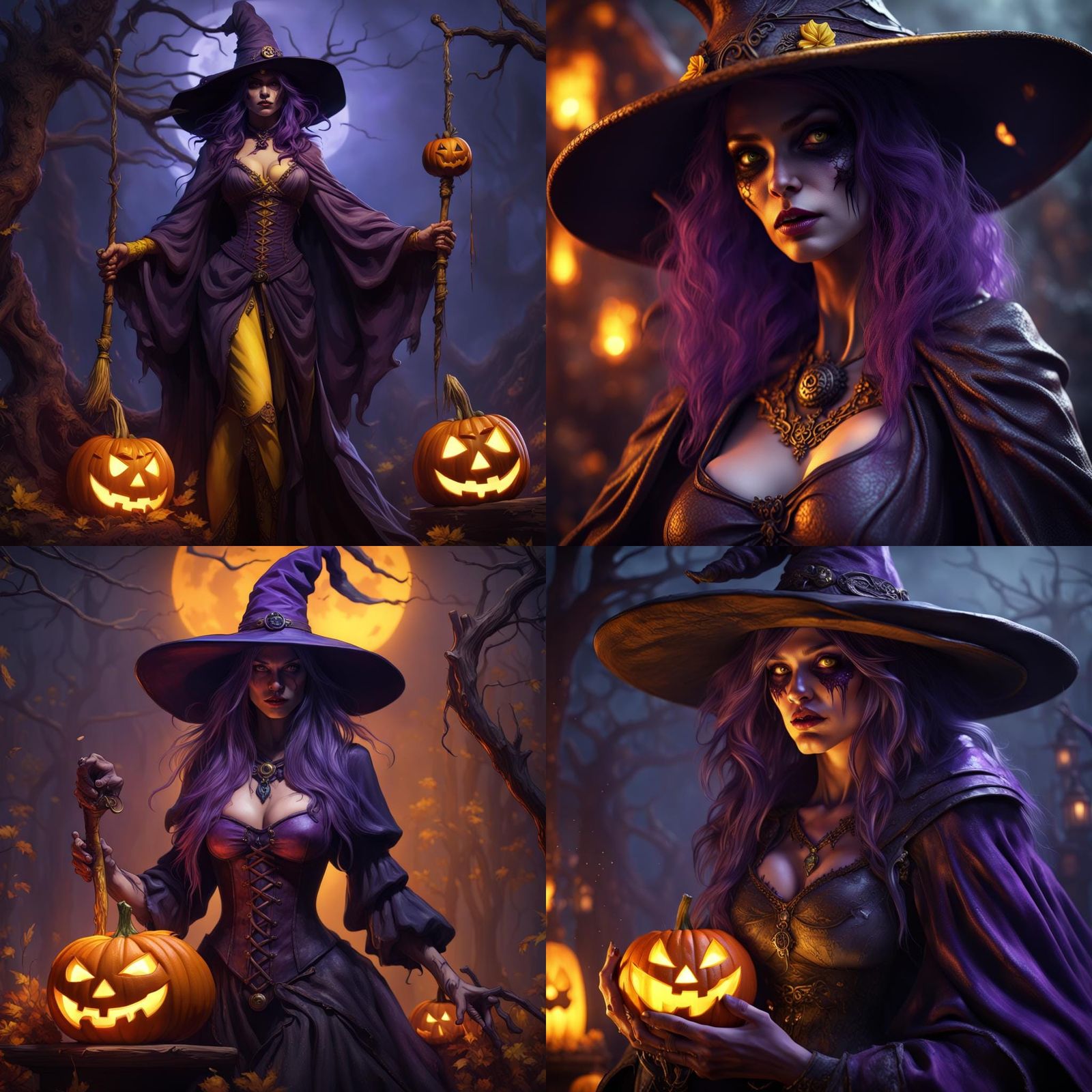 Scary Halloween Witch: Dark Fantasy Concept Art
