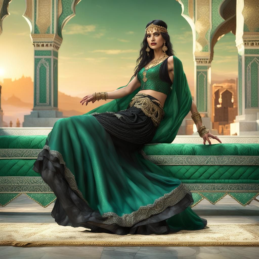 Persian Belly Dancer in Palace, Classical Style