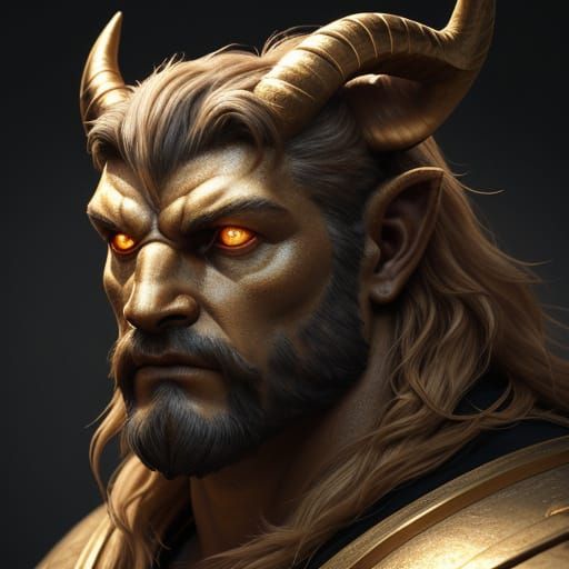 Hyperrealistic Minotaur Portrait in Ancient Greek Temple