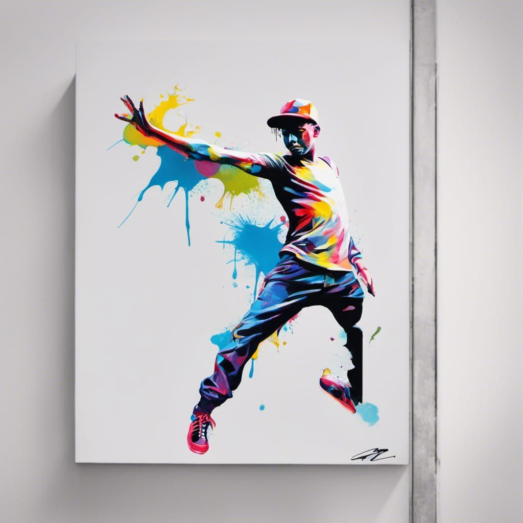Abstract Graffiti Art of a Dancing Man