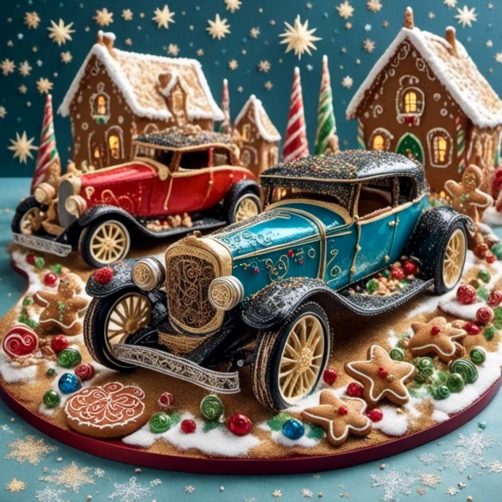 Gingerbread Hotrods in a Candy Utopia
