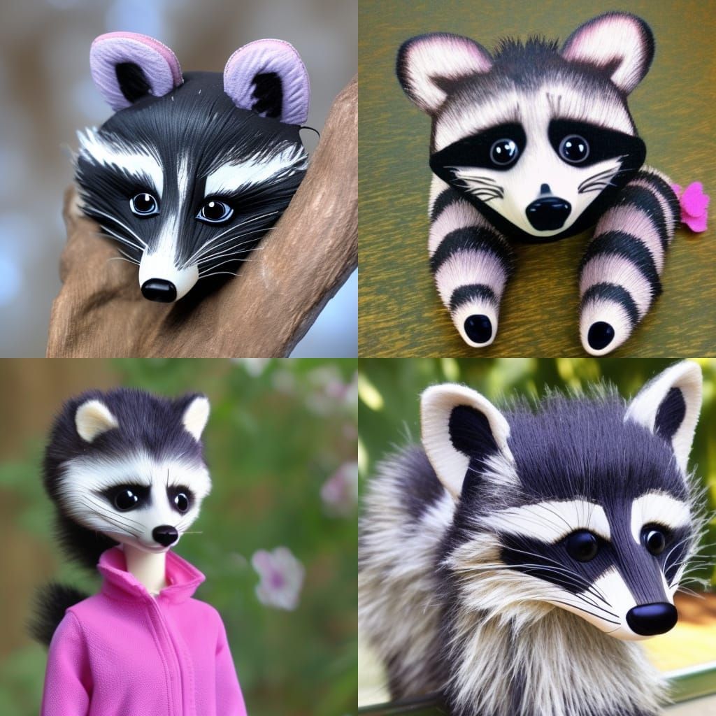 Barbie Raccoon AI Image