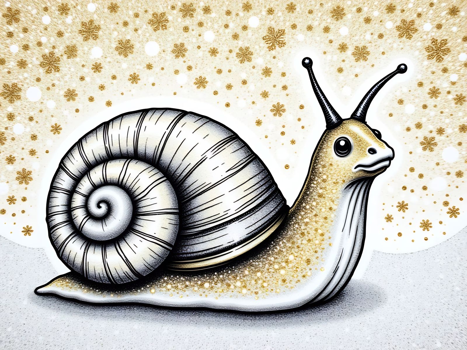 Gel Pen Snail Illustration