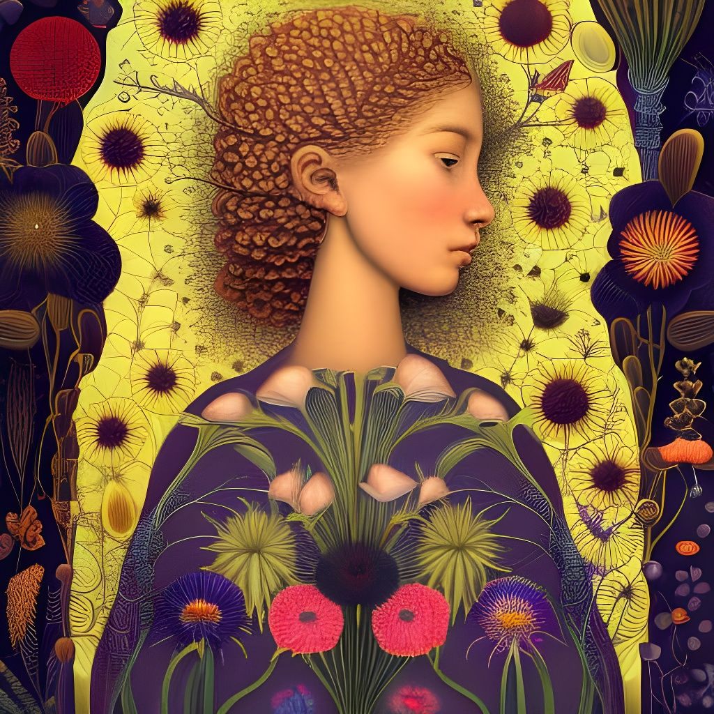 Girl Holding Flowers in Sunlight