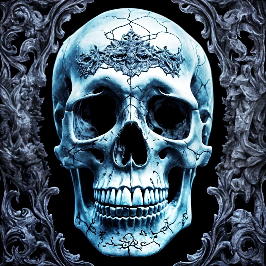 Infrared Skull Portrait in Eclectic Style