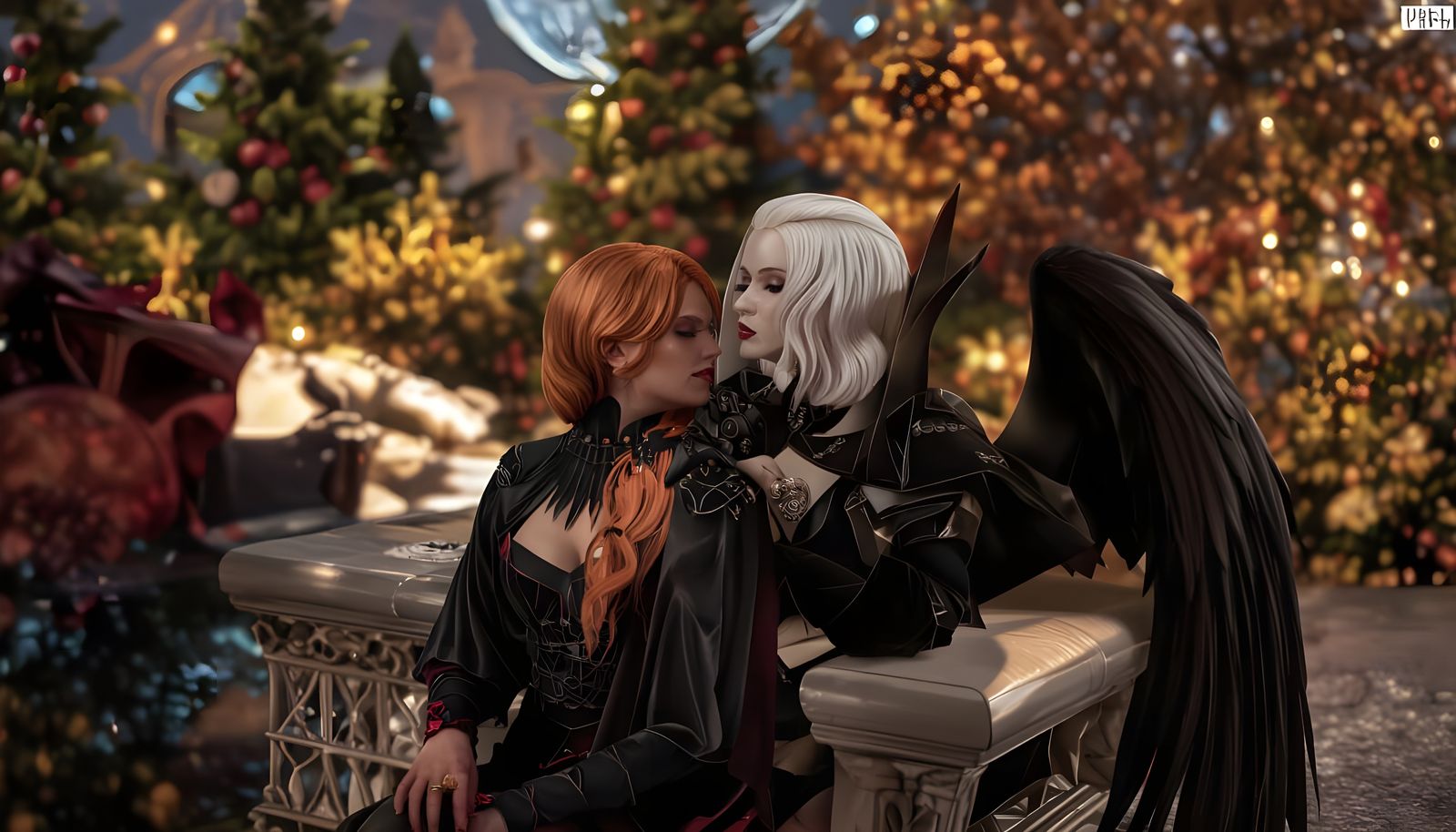 Vampire Queen with Ginger Consort, Cinematic Style