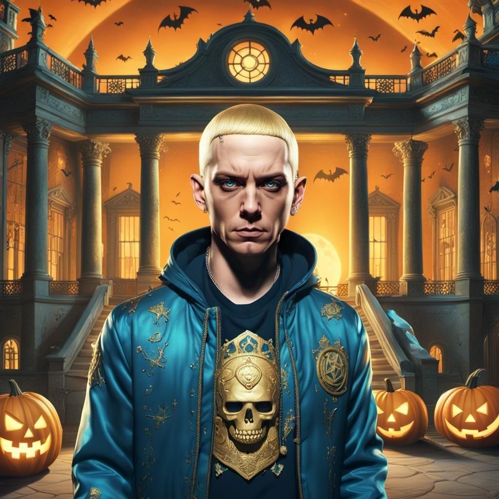 Eminem in Halloween Costume: Detailed Matte Painting