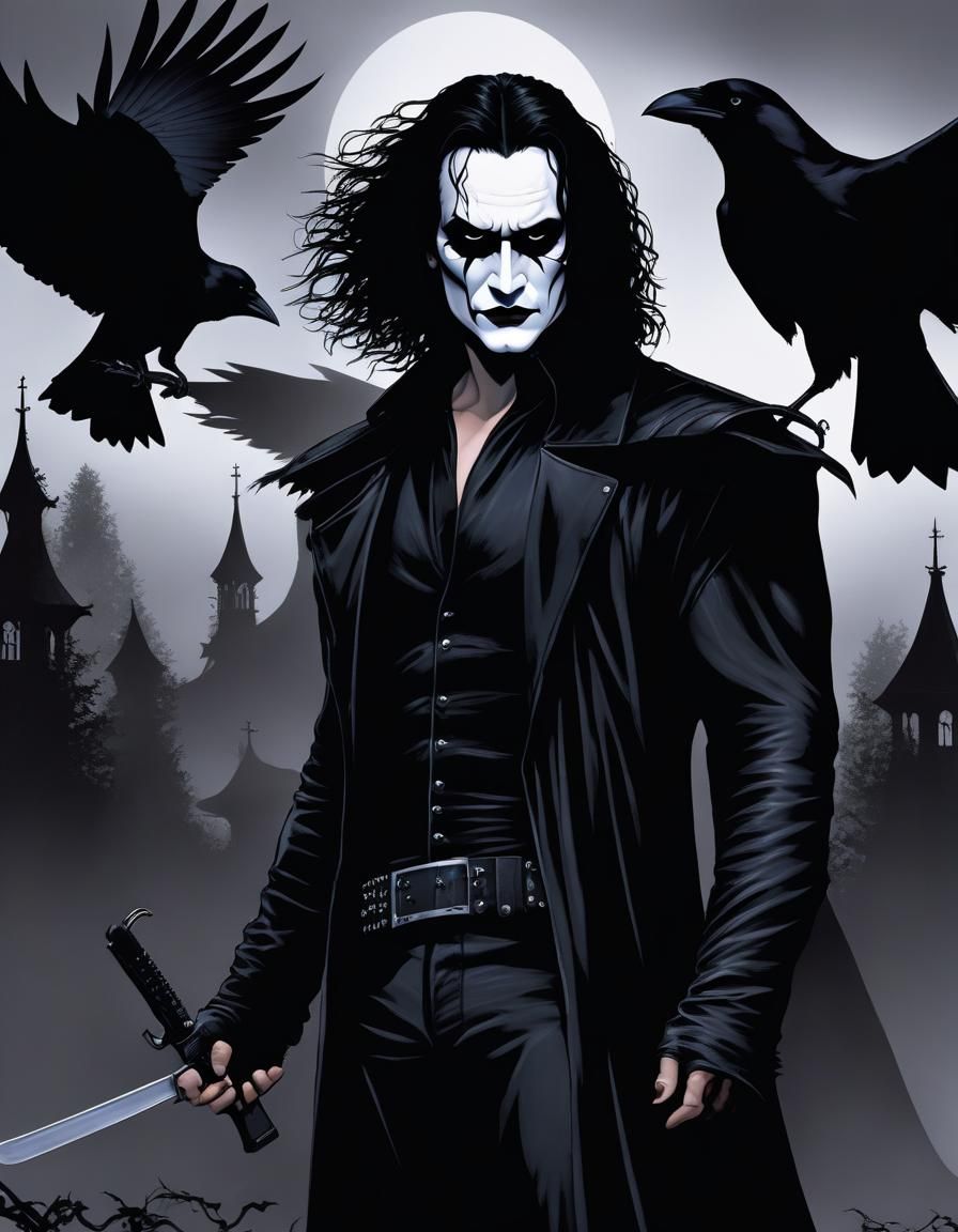 The Crow: Eric Draven Portrait in Hyperrealistic Style