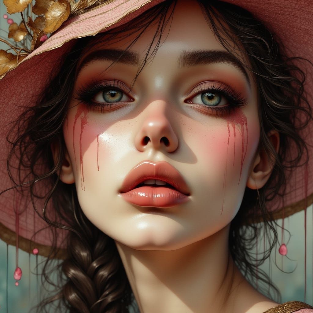 Hyperrealistic Portrait of Alluring Woman with Expressive Fa...