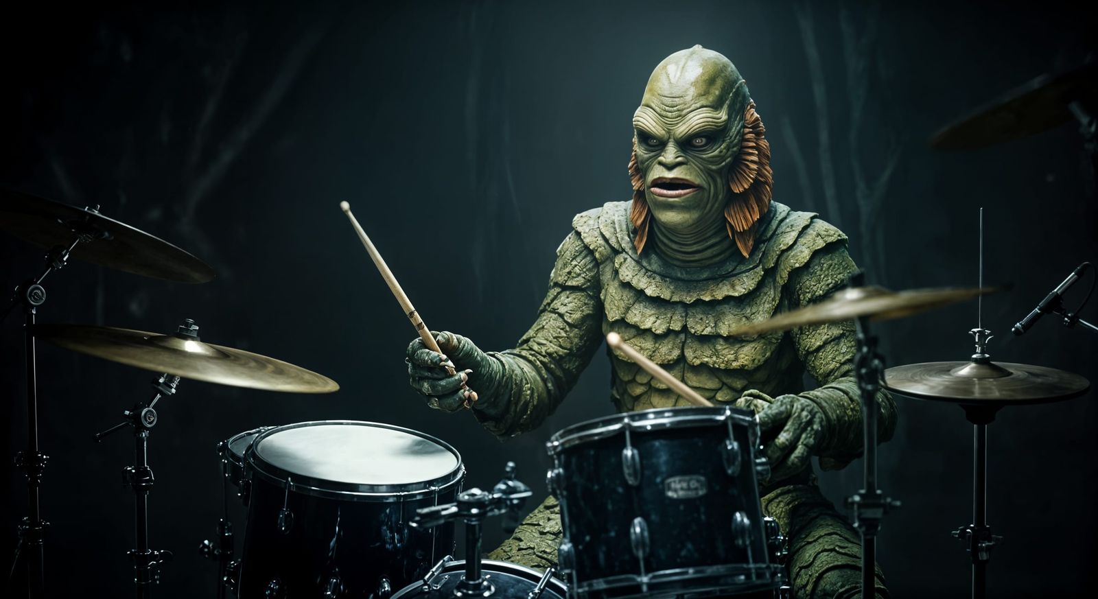 The Creature From The Black Lagoon plays Drums!
