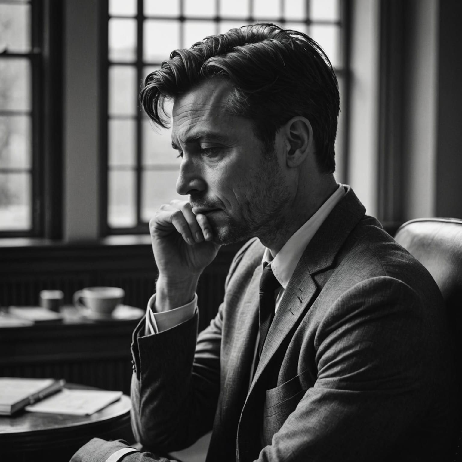 Monochrome Portrait of Lingering Depression