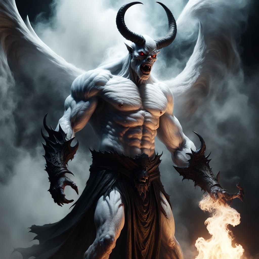 Summoning Azazel: Giant White Demon in Hell