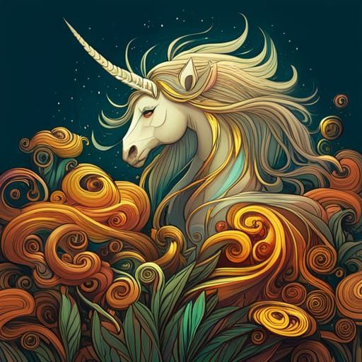Luminous Unicorn Digital Painting