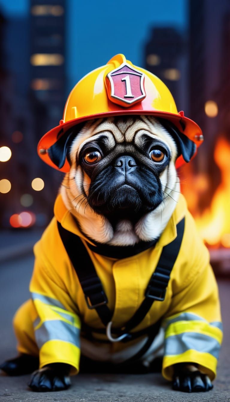 Heroic Firepug Saving the City in a Whimsical yet Dramatic S...