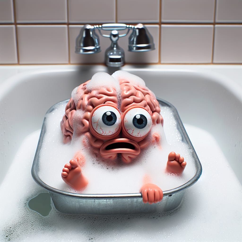 Humorous Brainwashing Concept in Cartoon Style