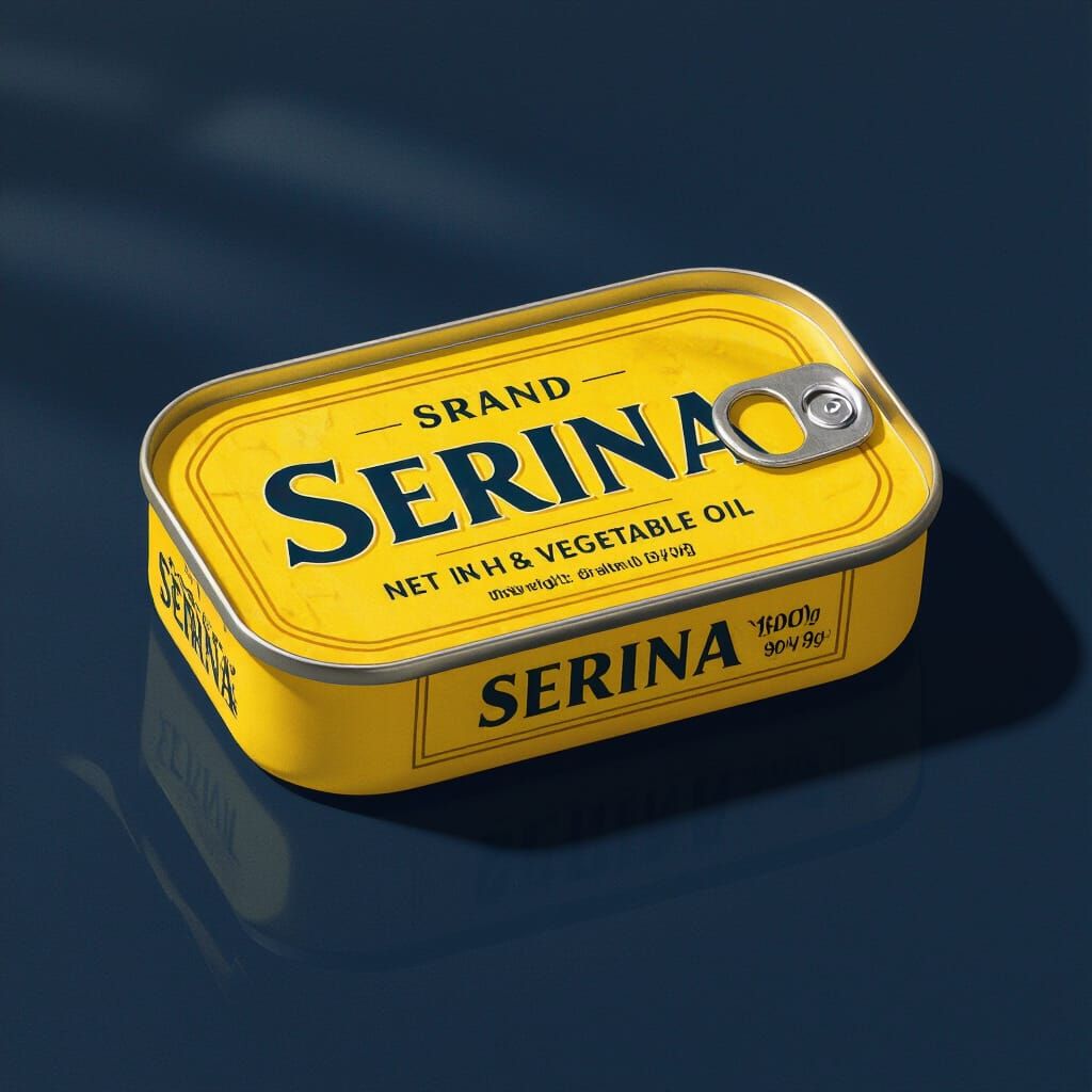 Serina Sardines Yellow Can - Modern Retro Product Photo