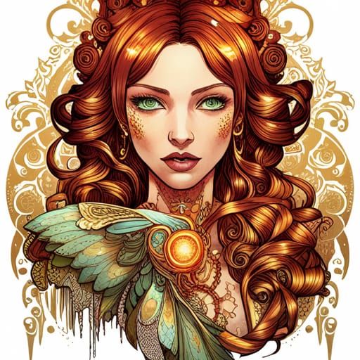 Steampunk Atlantean Princess in Digital Painting Style