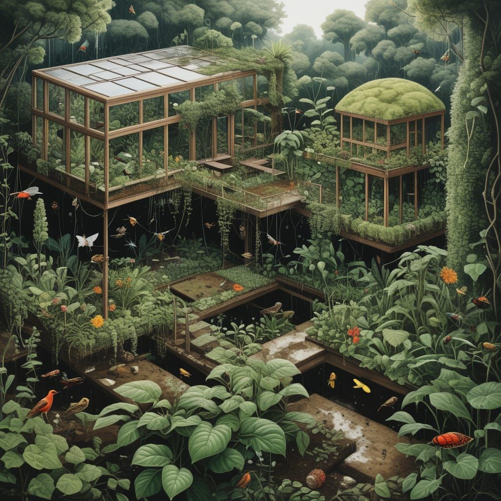 Surreal Buildings in Lush Dreamscape by Lina Bo Bardi