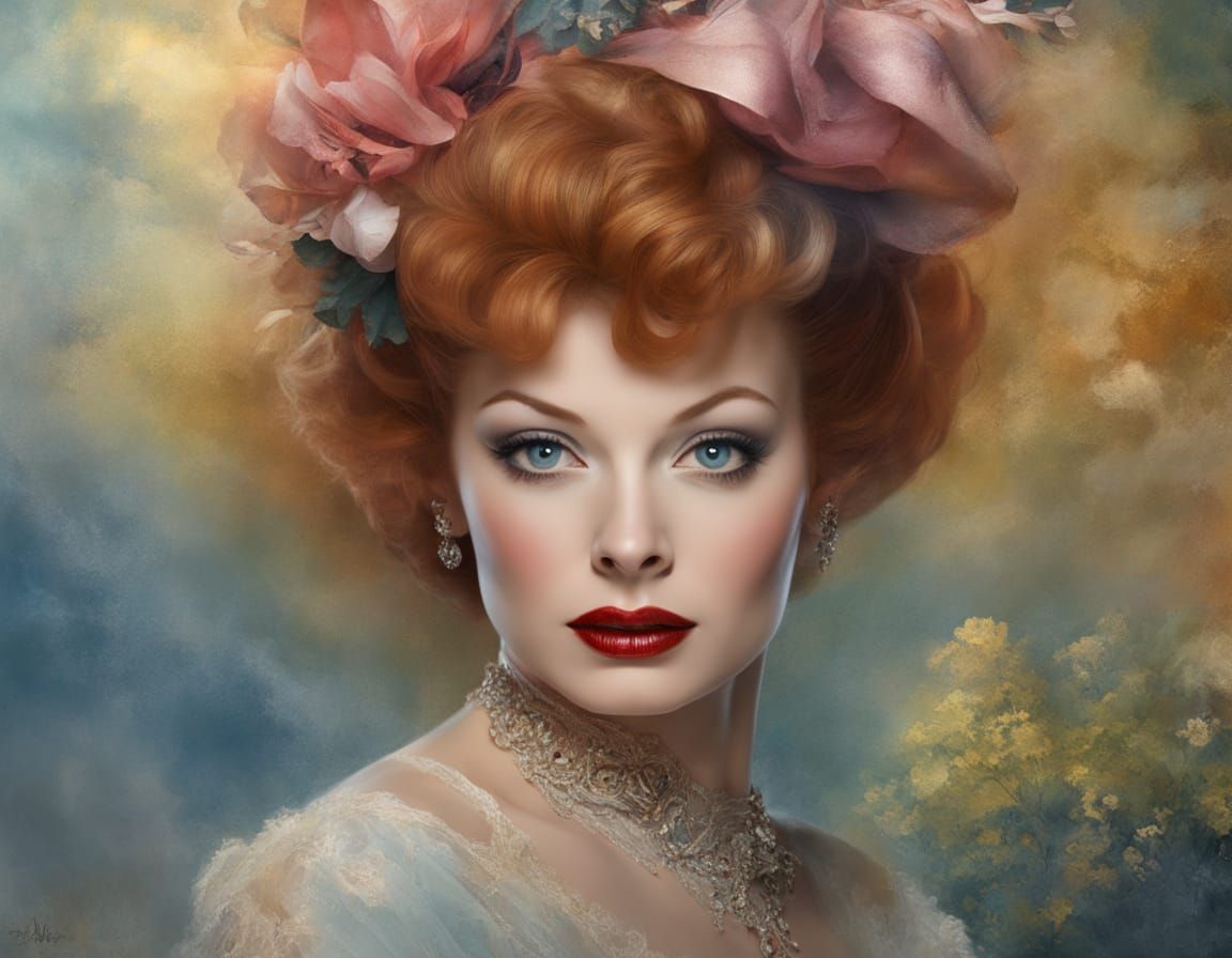 Lucille Ball Portrait in Dreamy Hyperrealism