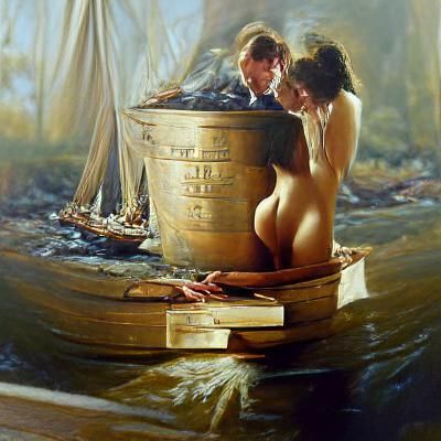 Classical Oil Painting of a Romantic Scene