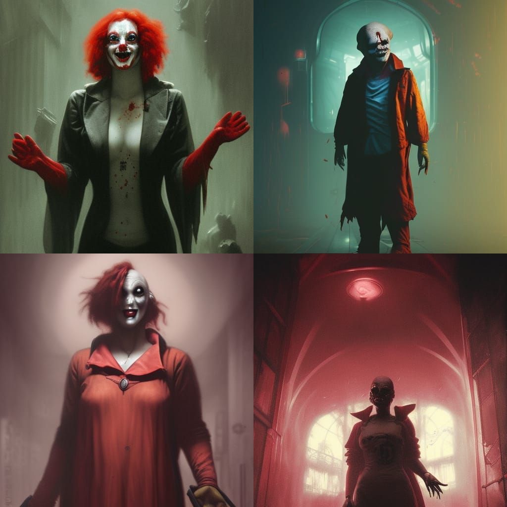 Sinister Pennywise the Dancing Clown in Cyberpunk Style