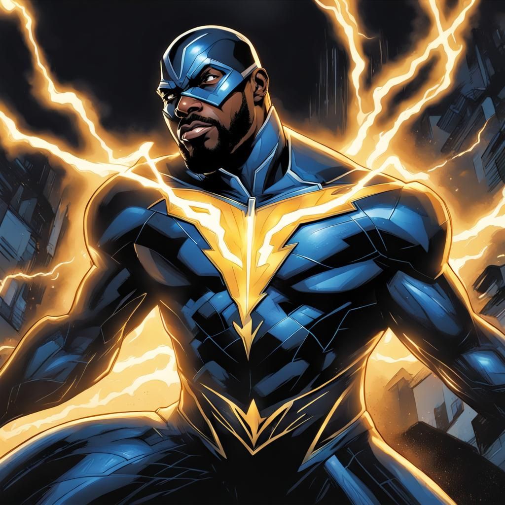 Black Lightning Comic Art in DCEU Style