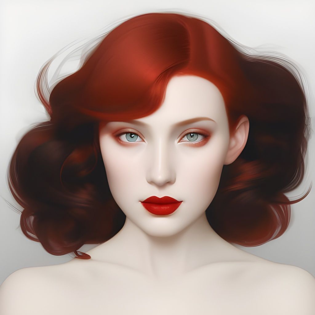 Vibrant Redhead Portrait in Hyperdetailed Style