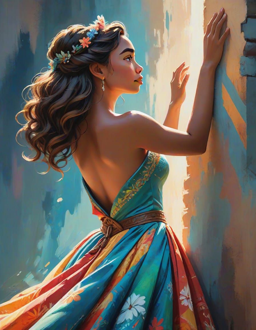 Moana-Inspired Princess in Elegant, Hyperrealistic Style