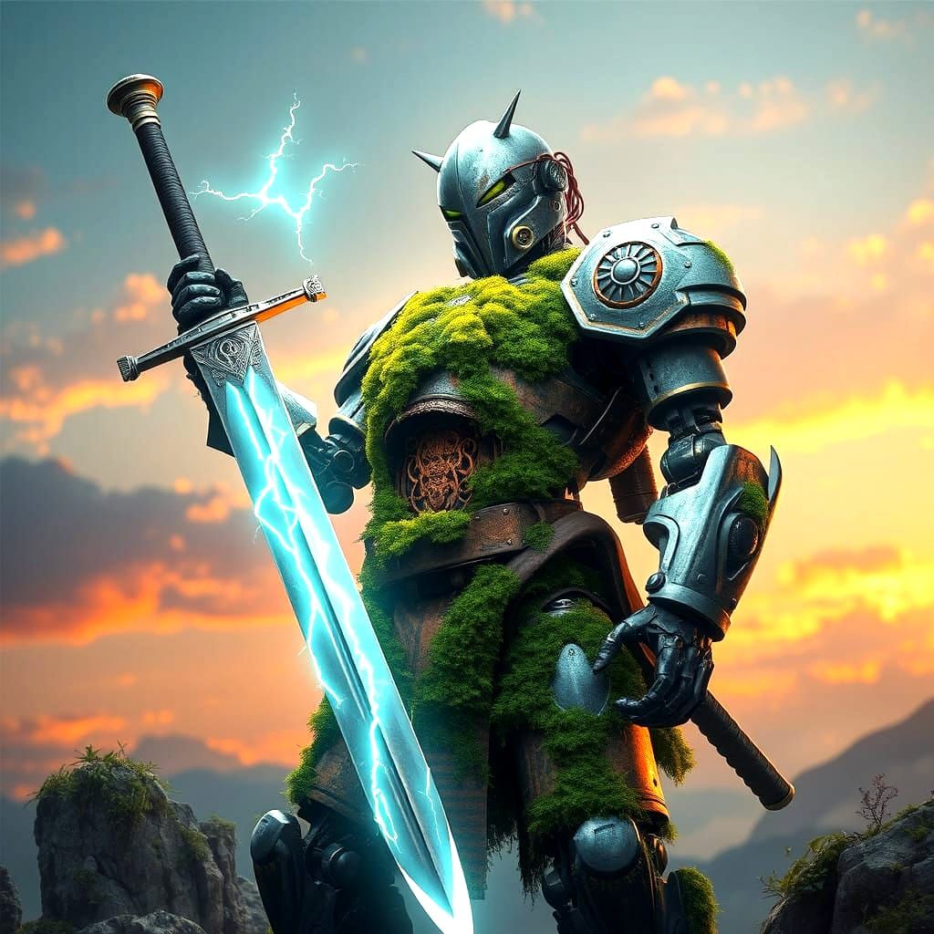Lightning-Forged Cyborg Warrior