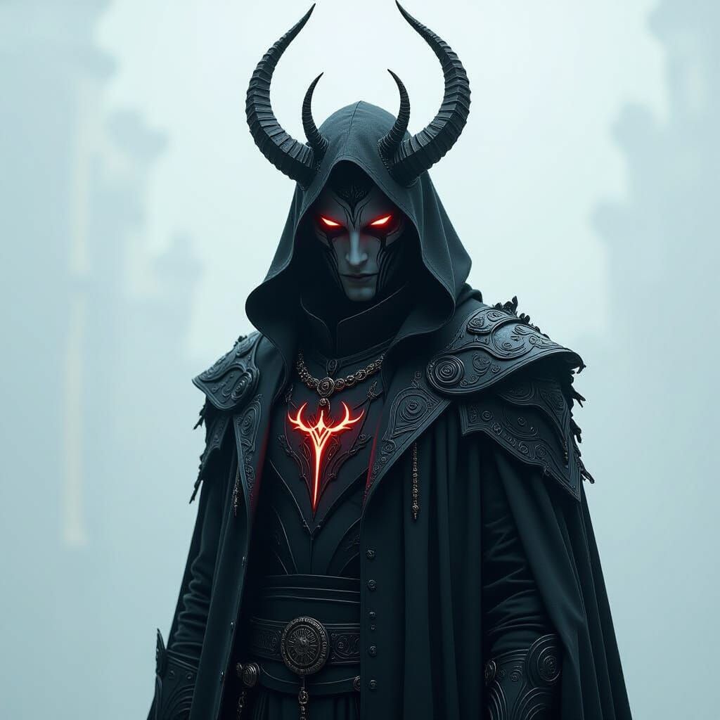 Ominous Figure with Demon's Brand in Biomechanical Style