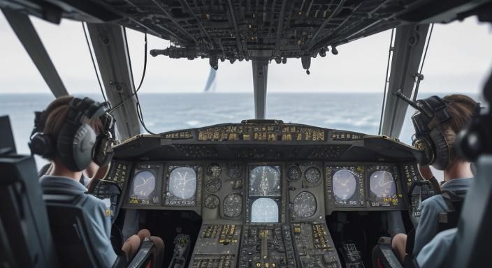 Aircraft Cockpit Landing on Aircraft Carrier