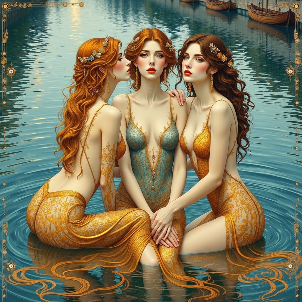 Water Nymphs in Soft, Ethereal Light