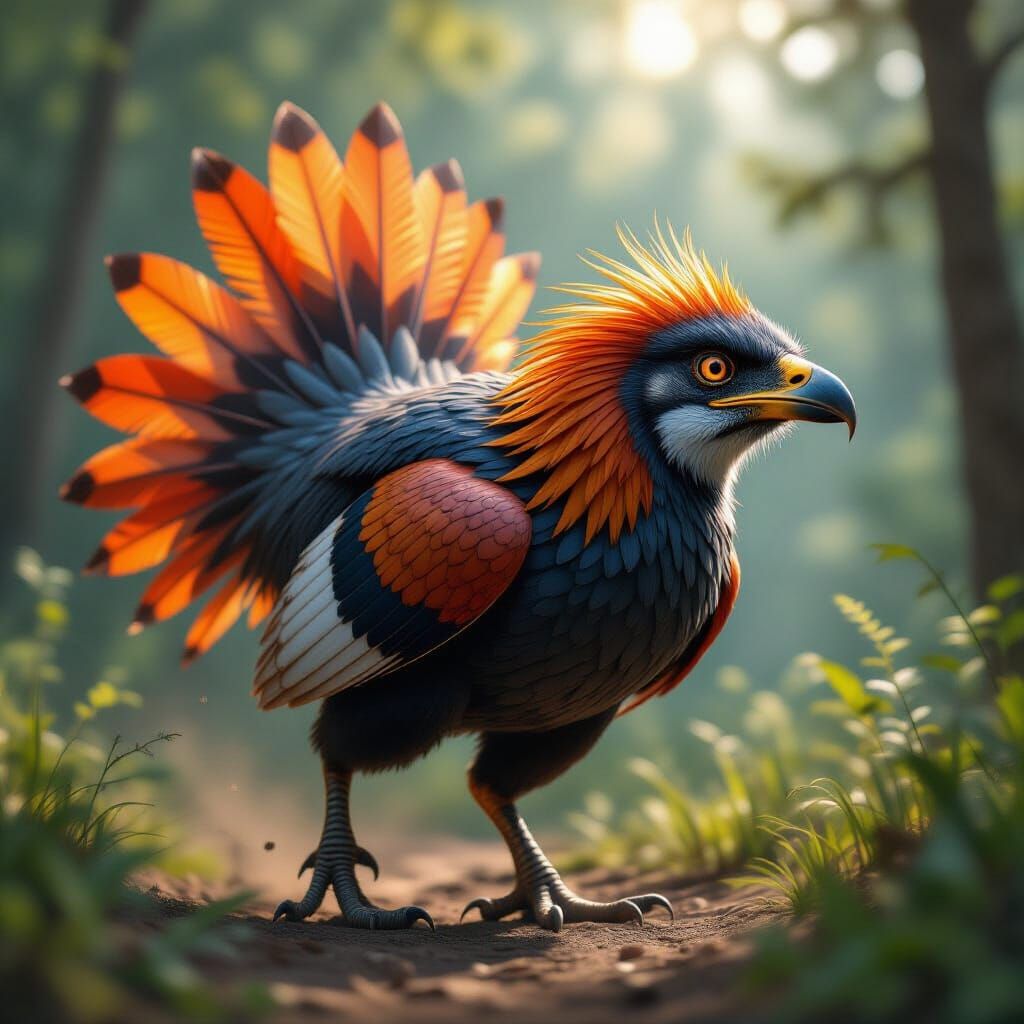 : : prehistoric feathered bird