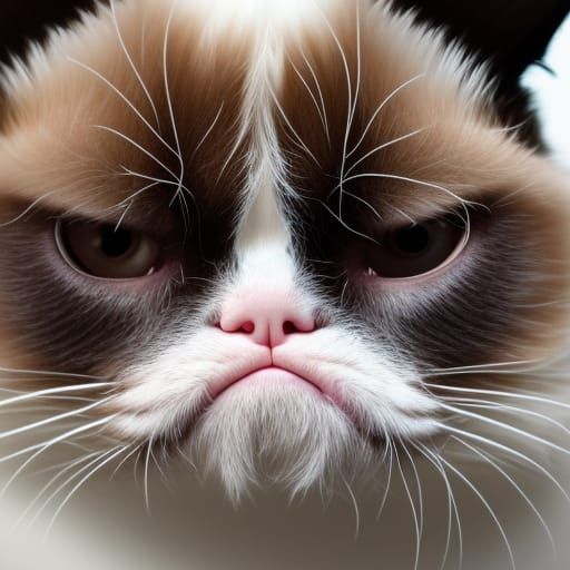 High Resolution Grumpy Cat Portrait