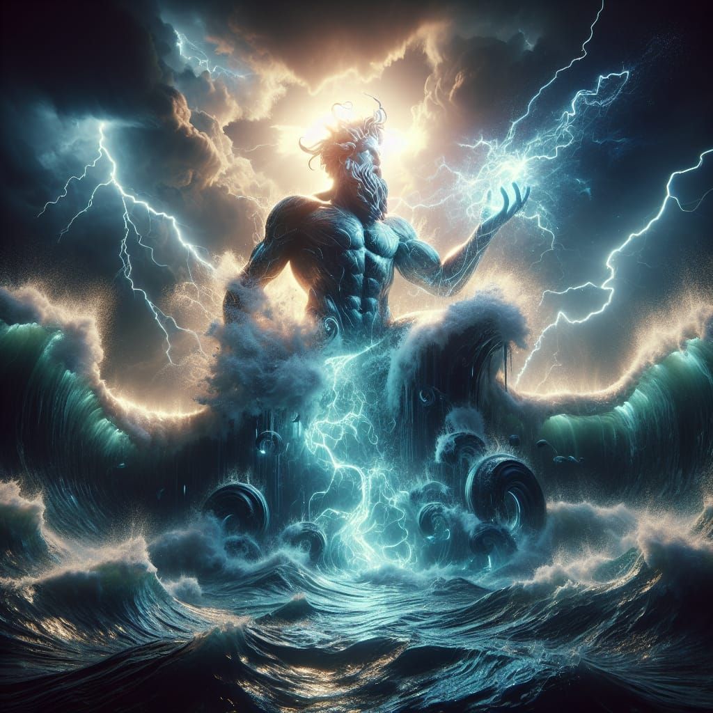 Poseidon, God of the Sea, Rising from the Ocean