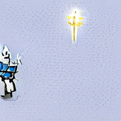 Pixel Art White Robot Wizard Character