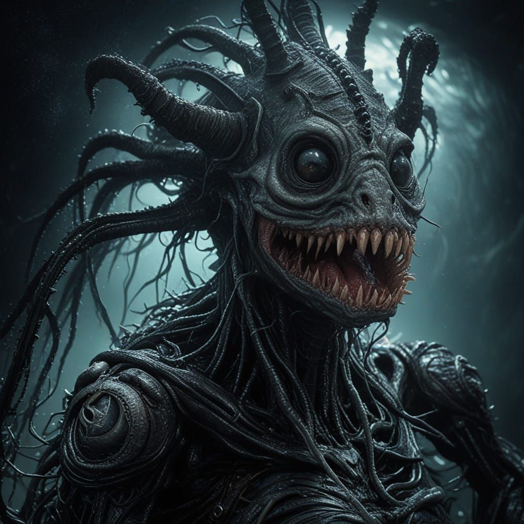 Mysterious Sea Monster Emerges from Dark Depths in Eerie Und...