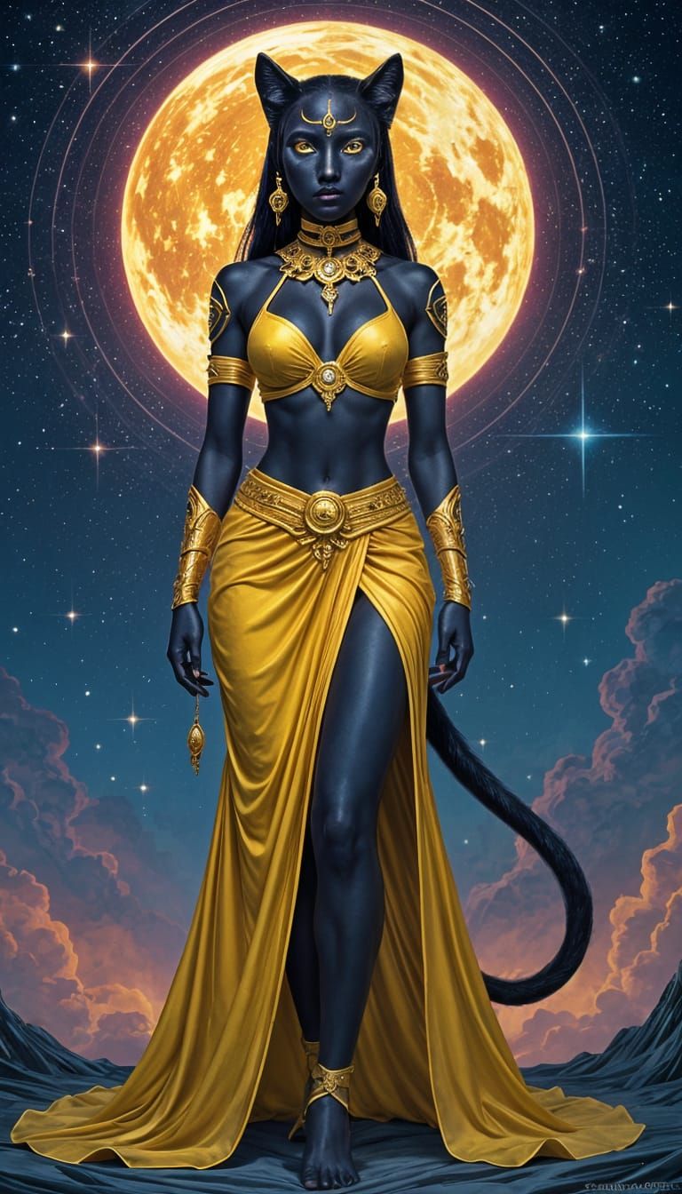 Ethereal Panther Hybrid in Cosmic Setting