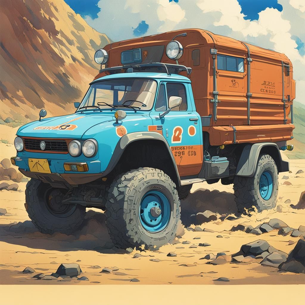 Porsche Dakar Truck in Anime Style