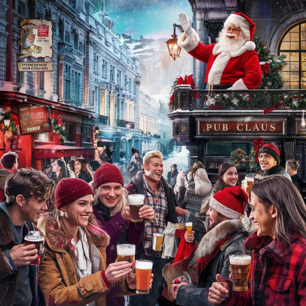 Festive Christmas Pub Crawl in London: Fantasy Art