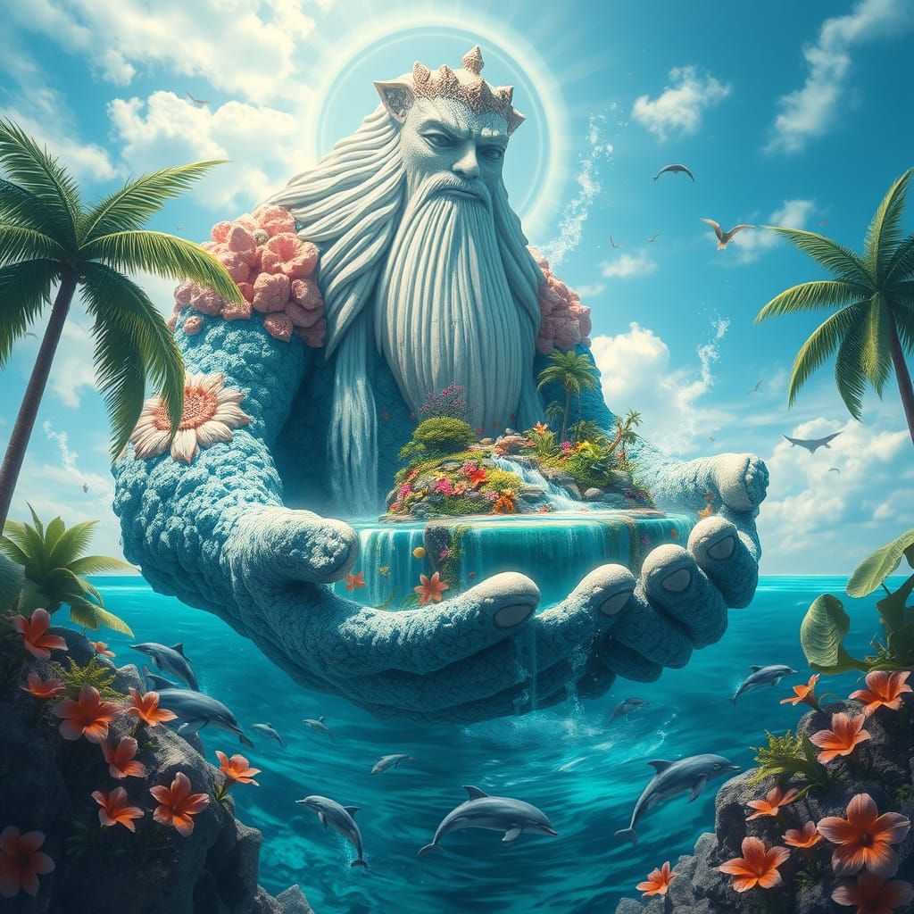 Majestic Oceanic Giant in Ethereal Paradise