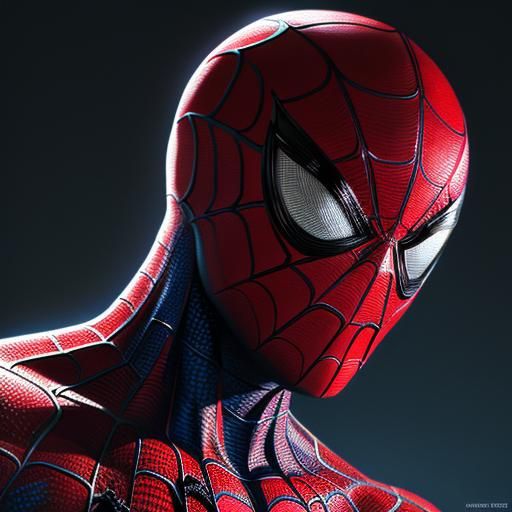 Hyperrealistic Spiderman Splash Art Concept