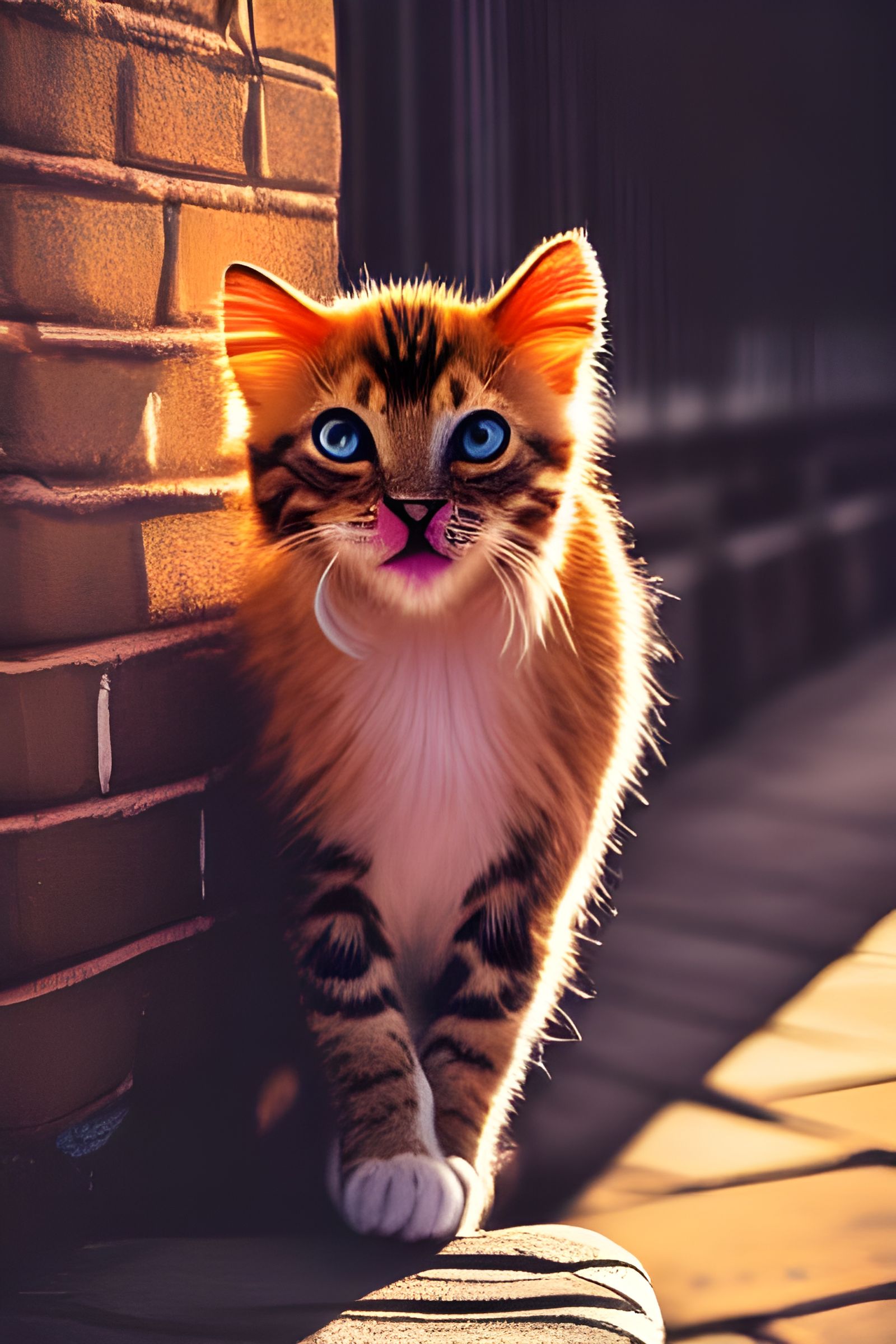 Mad Kitten with Haute Couture Hairstyle: Hyperrealistic 8K P...