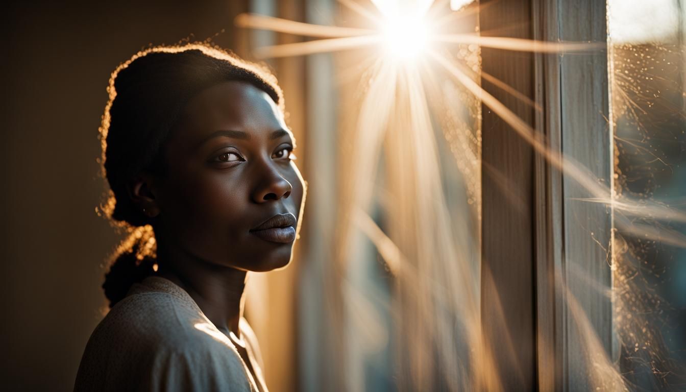 Black Woman in Sunlight: A 35mm Photo
