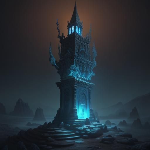 Glowing Magical Stone in Mystical Chamber