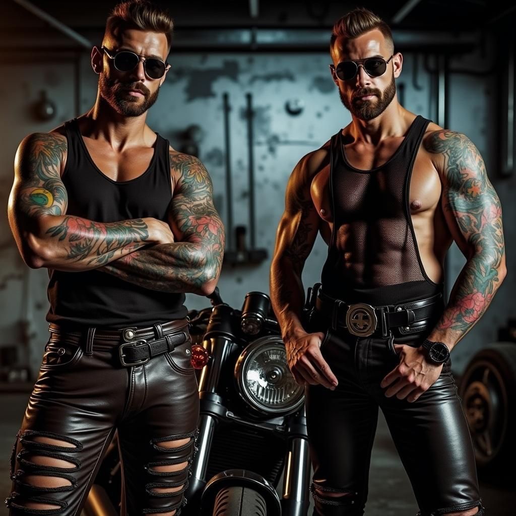 Gay German Bikers in an 80s Industrial Style