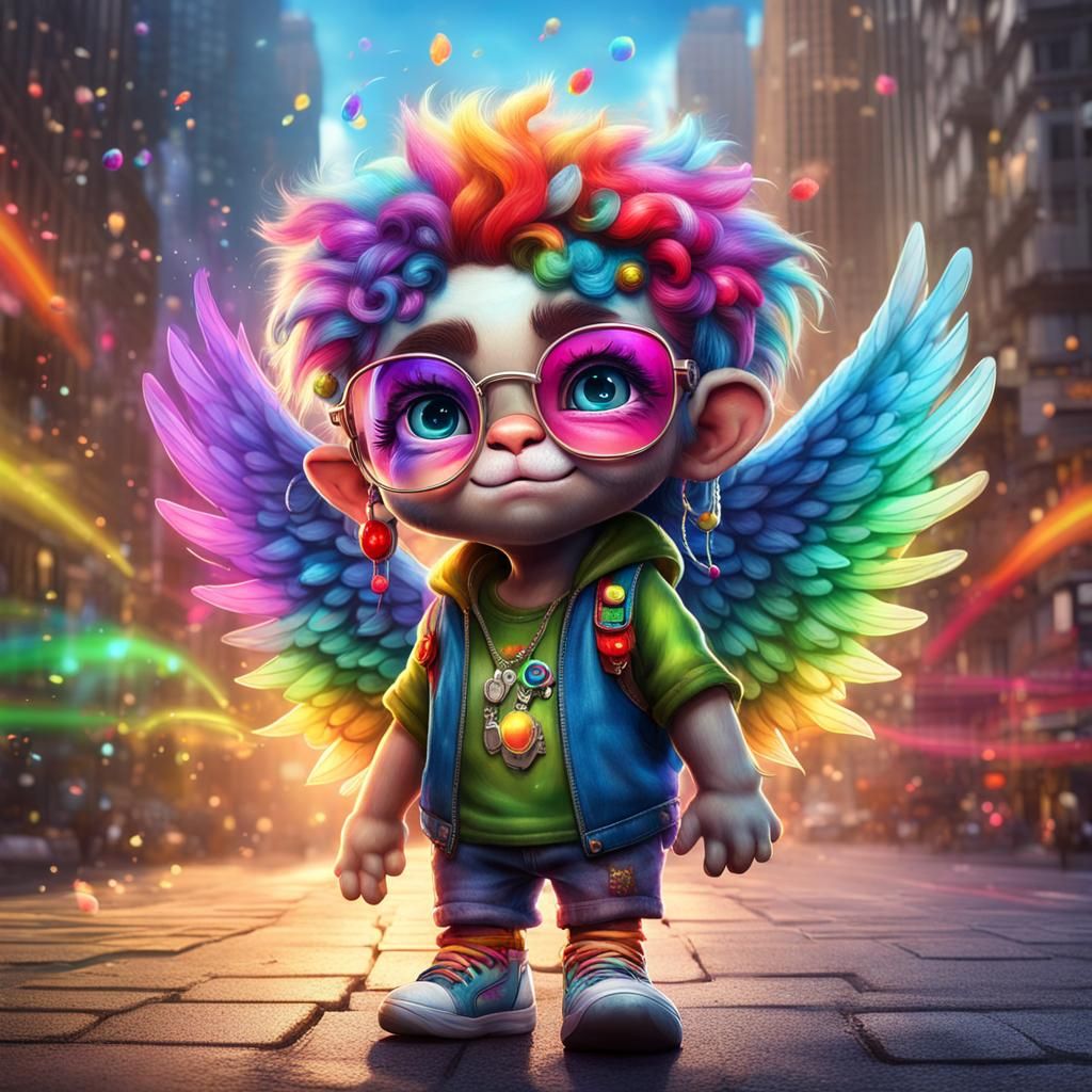 Troll Rainbow Angel