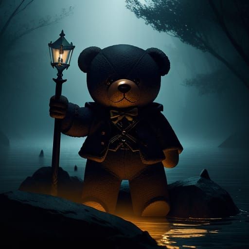 Whimsical Teddy Bear Ferryman Crosses the River Styx in the ...