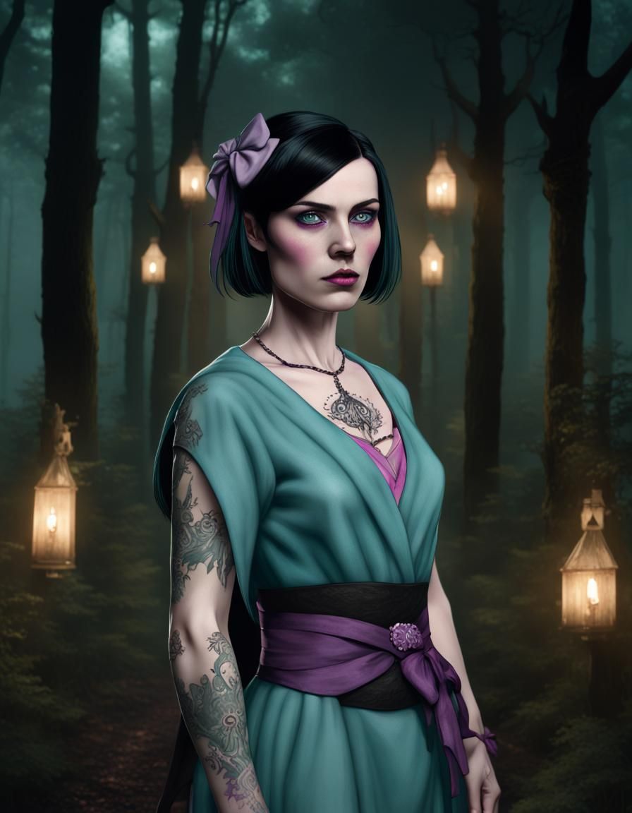 Warlock in Dark Forest: Fantasy Concept Art