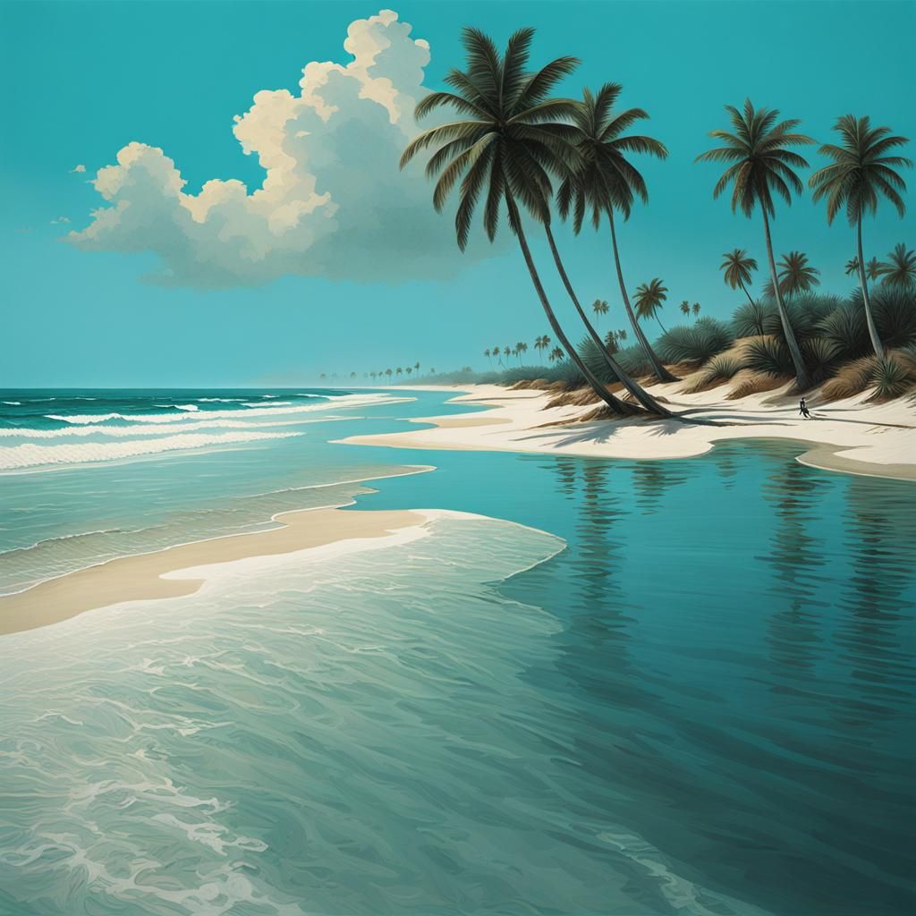 Turquoise Shores of Cayman Islands in Hyperreal Detail